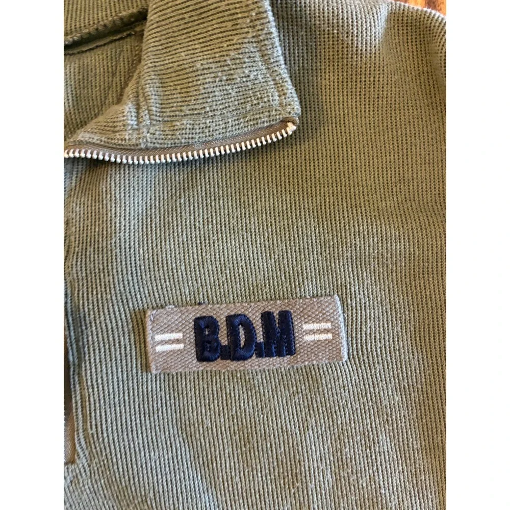 Vintage Blossom International BDM Quarter Zip Pullover Olive Green‎ Utility XL